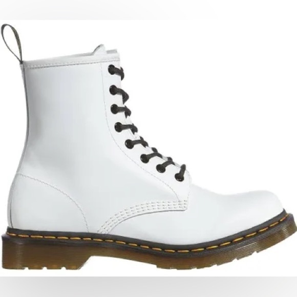 Dr. Martens 1460 Smooth White Boots - Picture 14 of 16